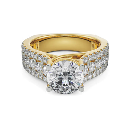 Solitaire Band Engagement Ring Front View in 9KT