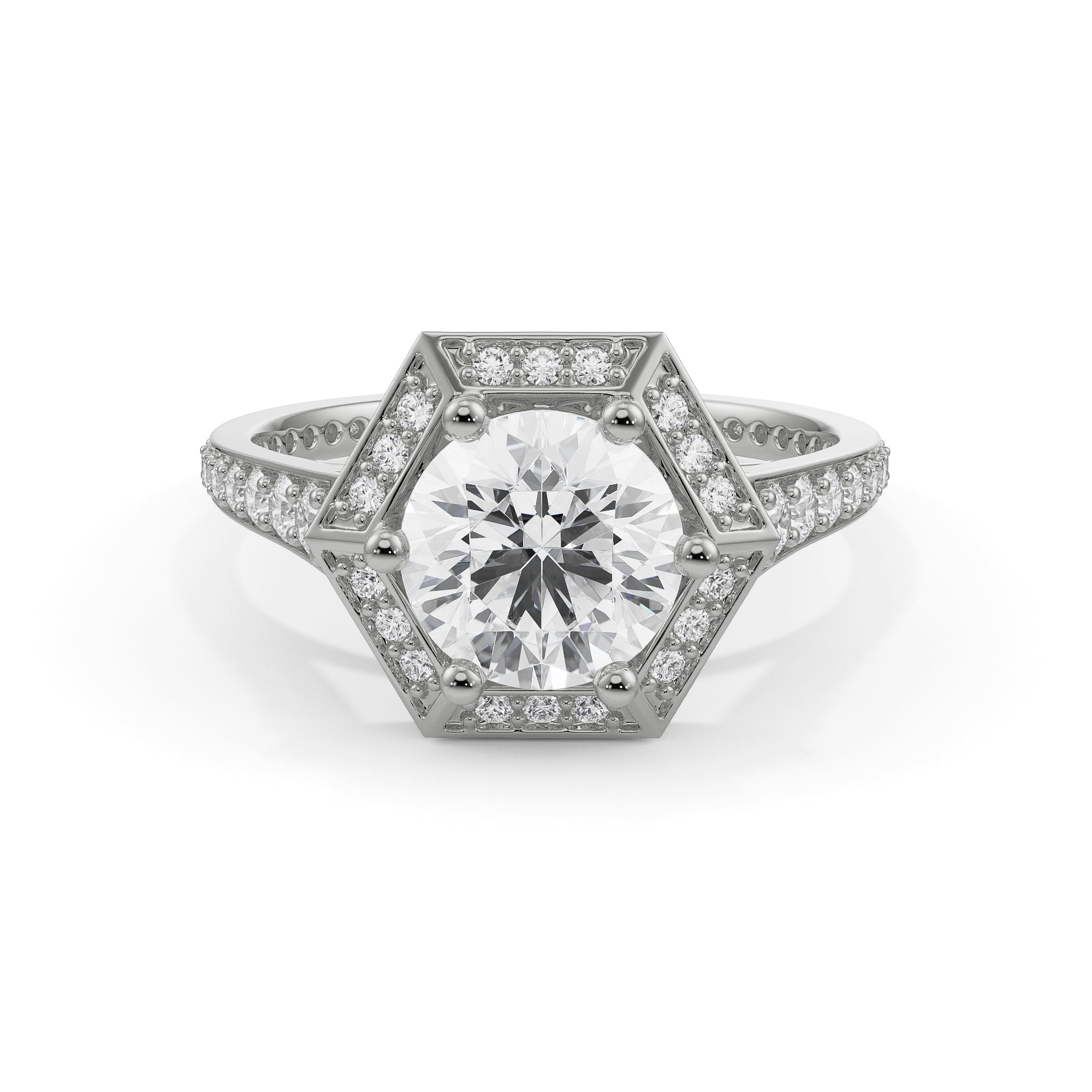 Halo Zendaya Engagement Ring Front View