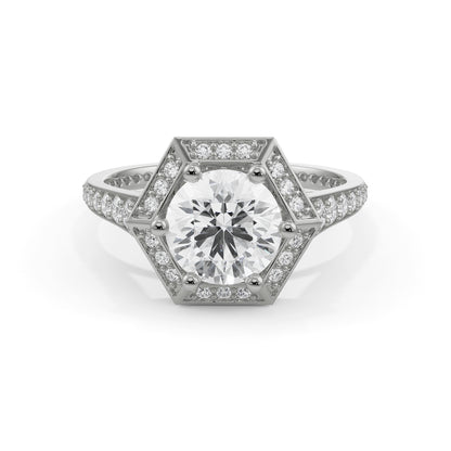 Halo Zendaya Engagement Ring Front View