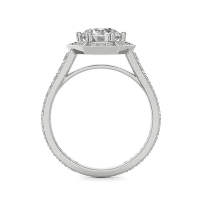 Halo Zendaya Engagement Ring Back View in 9KT
