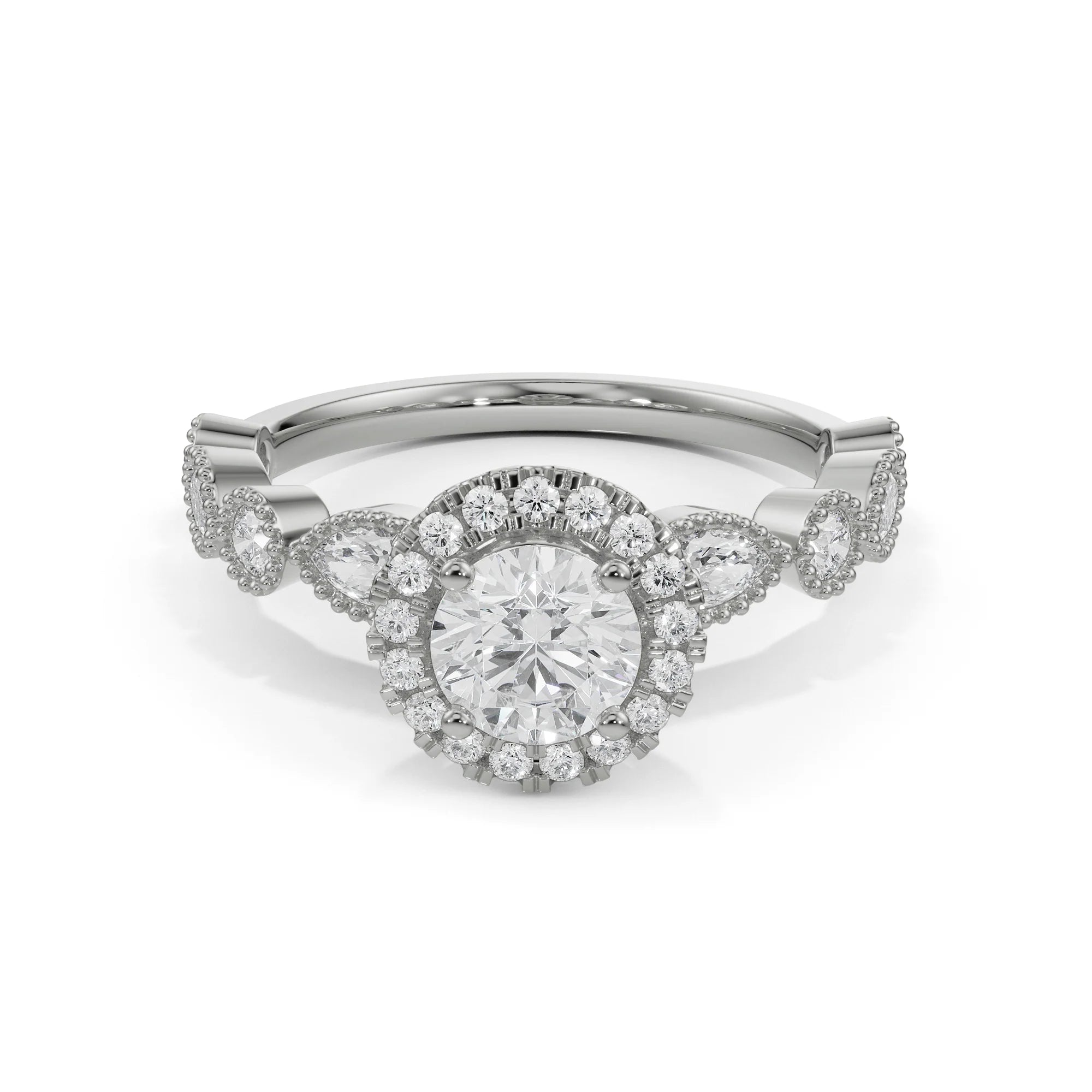 Opa Solitaire Diamond Ring Front View in 9KT
