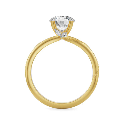 Twisted Garland Diamond Ring Back View in 9KT