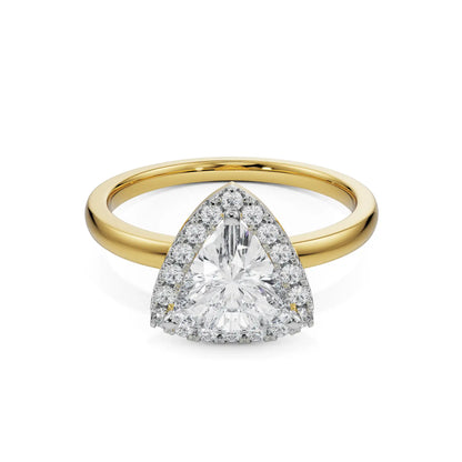 Trio Halo Engagement Ring Front View