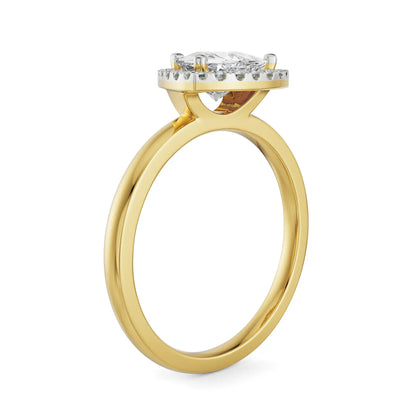 Trio Halo Engagement Ring Side View