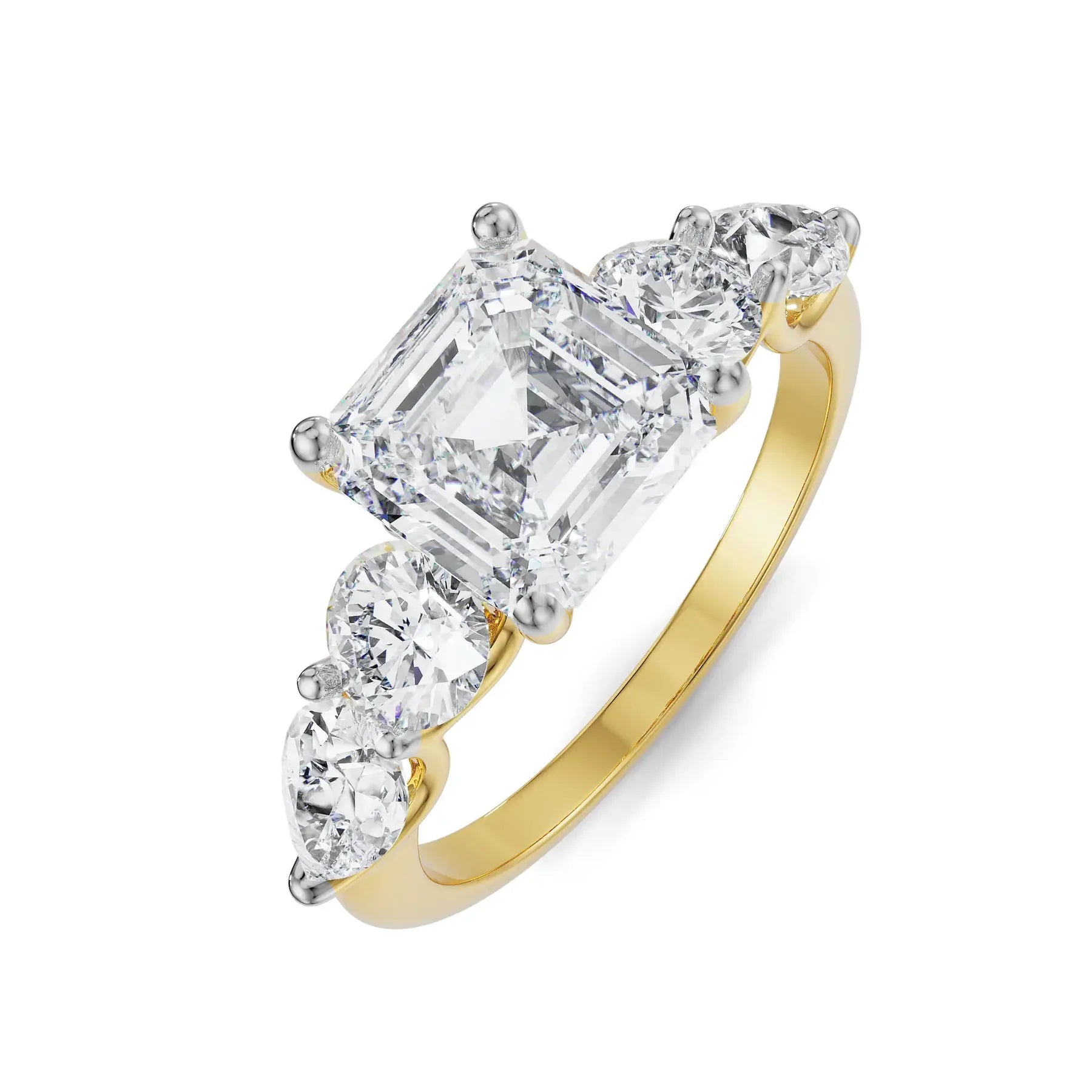 Multi Lab Grown Diamond Asscher Ring 9KT