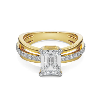 Sophia Trio Band Diamond Ring Front view in 9KT