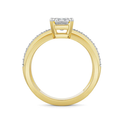 Sophia Trio Band Diamond Ring Back View