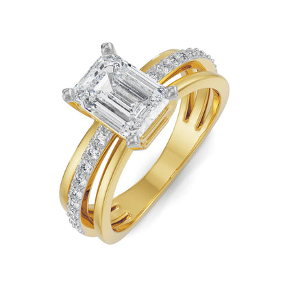 Sophia Trio Band Diamond Ring Top View