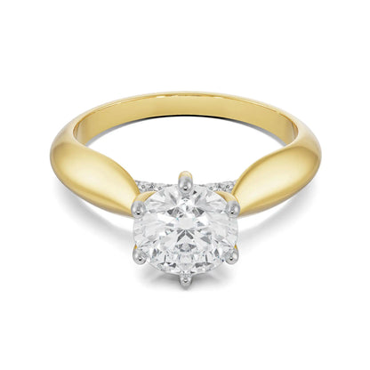 Luna Round Solitaire Ring Front View