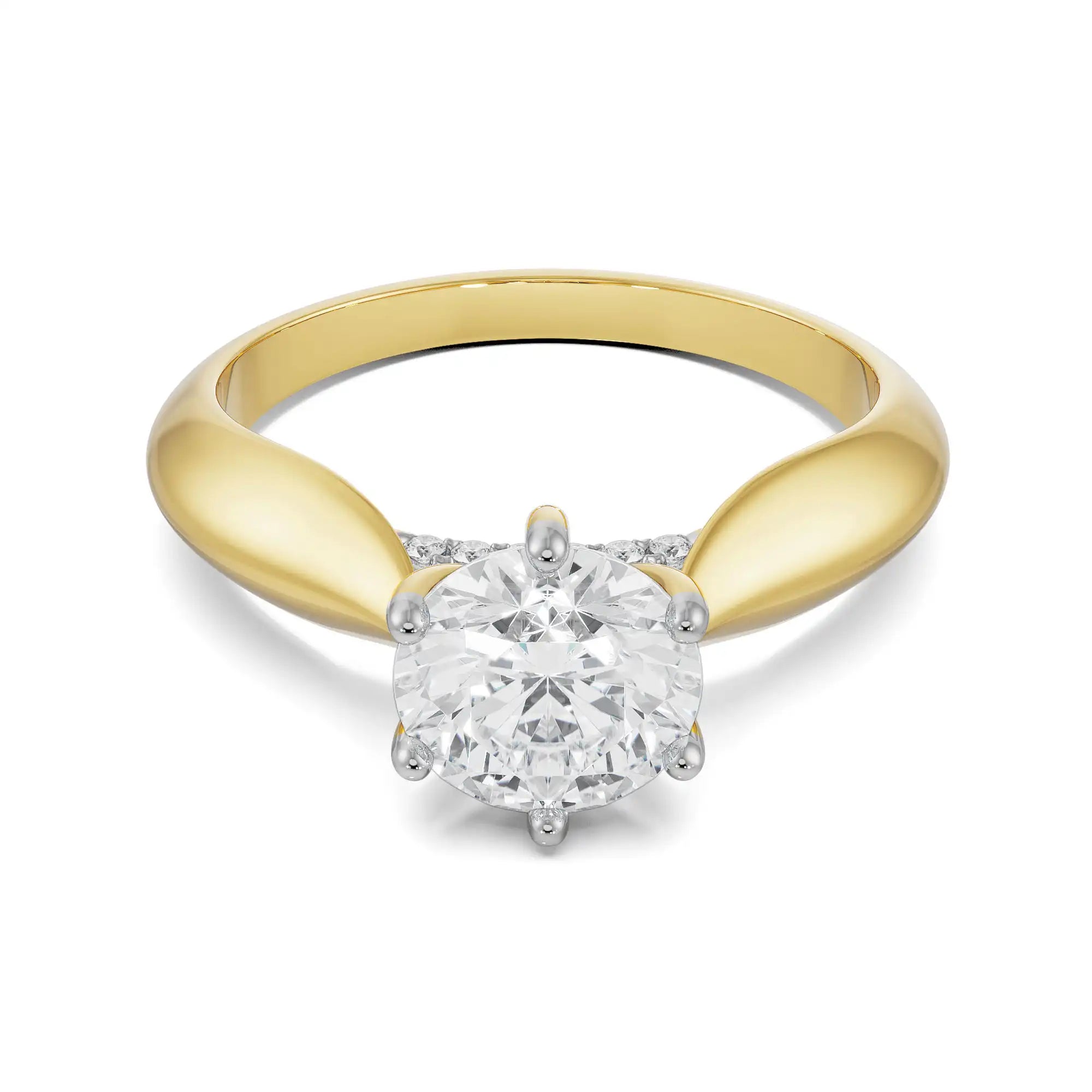 Luna Round Solitaire Ring Front View in 9KT