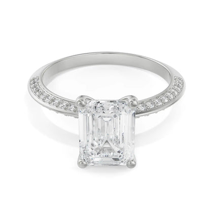 Nora Emerald Solitaire Ring Front View in 9KT