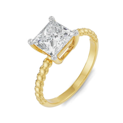 Violet Princess Cut Engagement Ring Top View