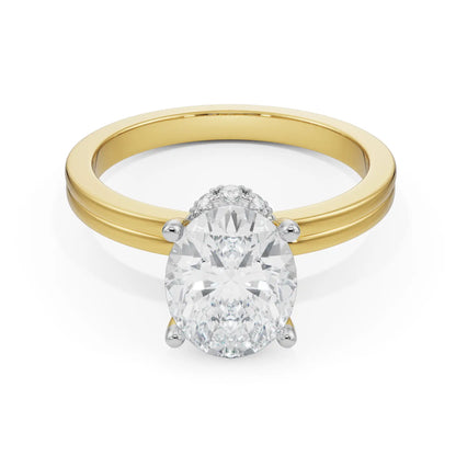Nova Oval Solitaire Ring Front View in 9KT