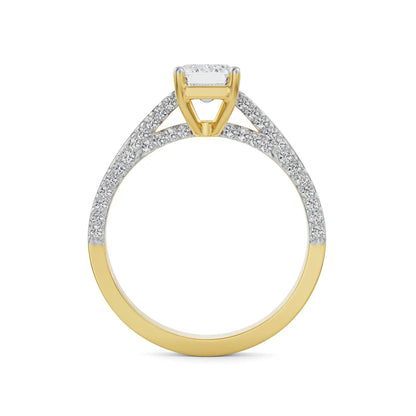 Valeria Emerald Diamond Ring Back View in 9KT