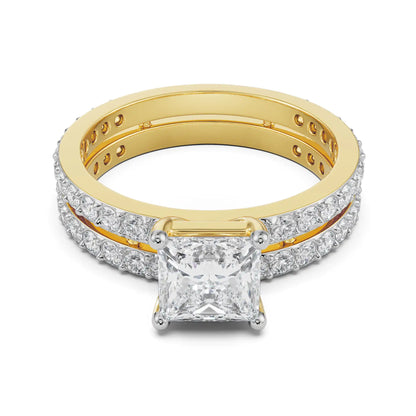 Jane Princess Cut Diamond Ring Front View in 9KT