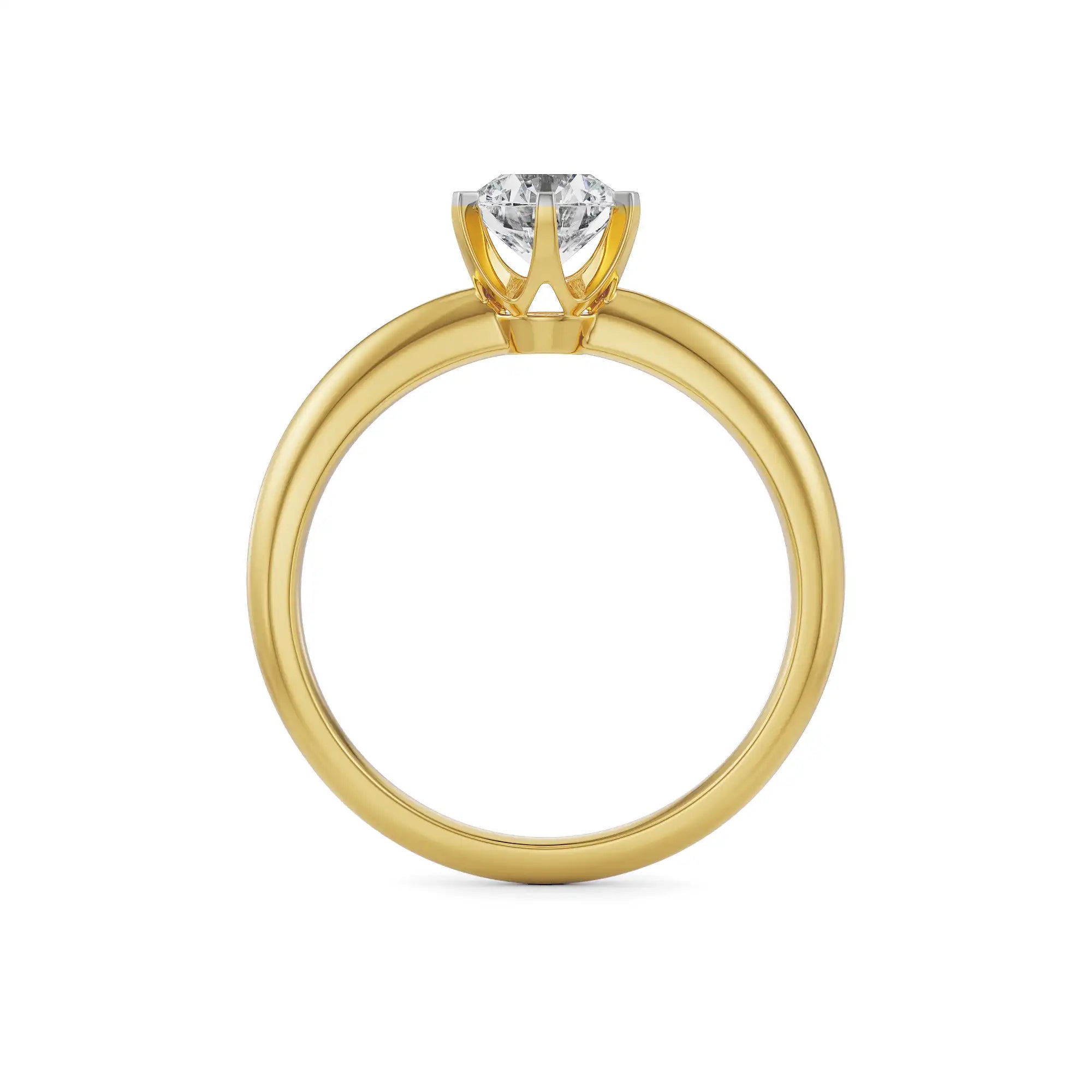 Classic Ira Solitaire Ring Back View in 9KT