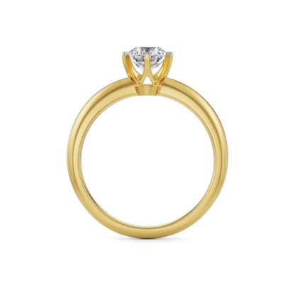 Classic Ira Solitaire Ring Back View in 9KT