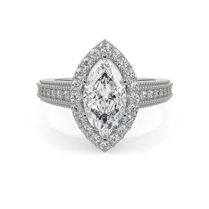 Majestic Marquise Engagement Ring front View in 9KT