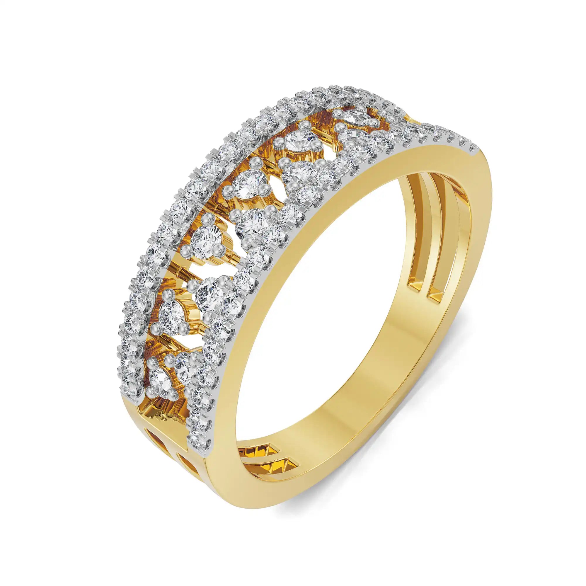 Clustered Broad Lab Grown Diamond Band 9KT