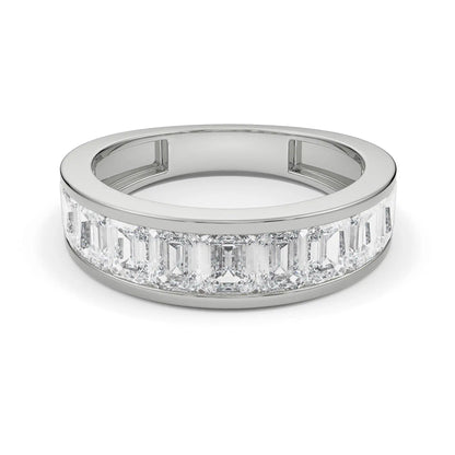 Emerald Eternity Diamond Band Front View in 9KT