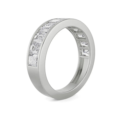 Emerald Eternity Diamond Band Side View in 9KT