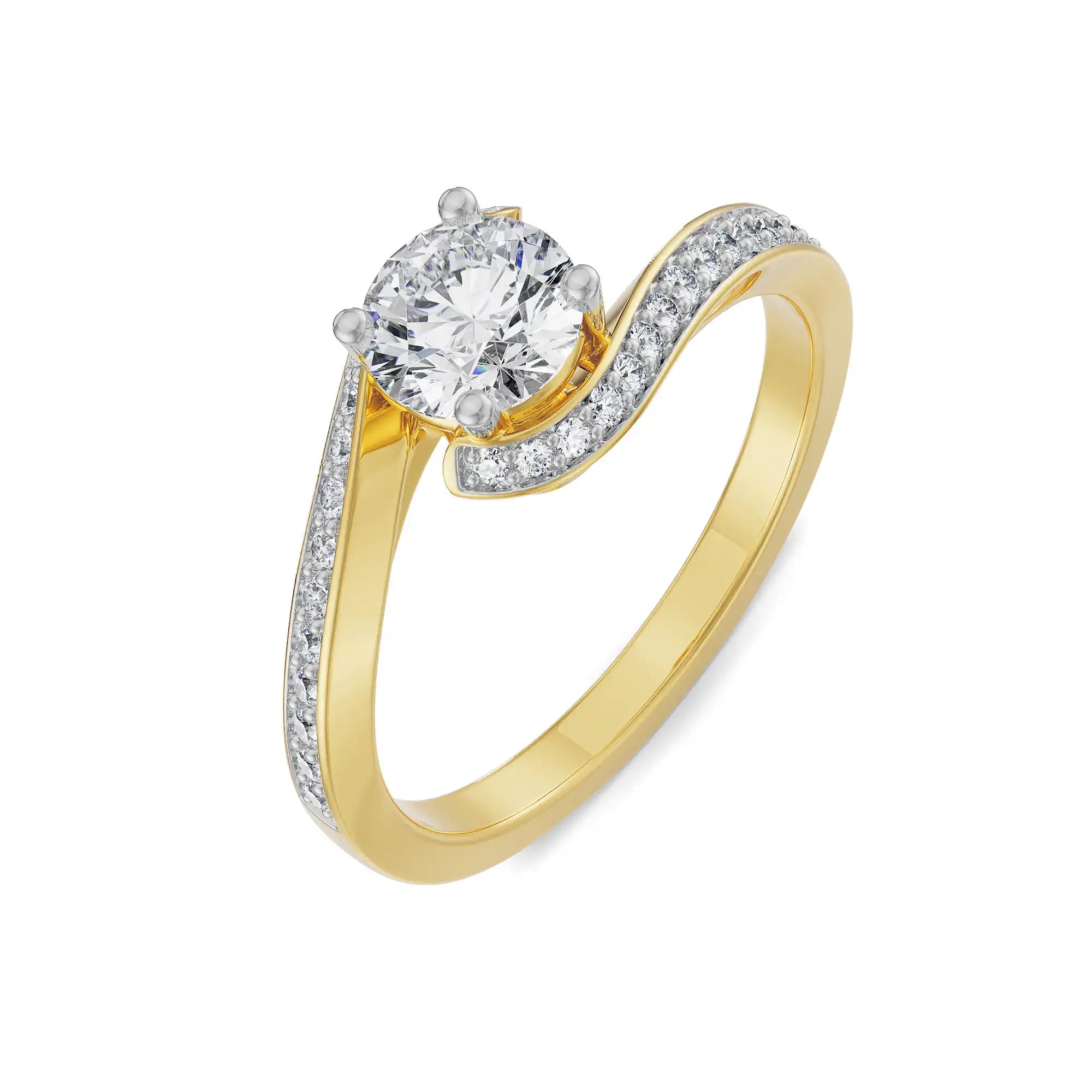 Esther Solitaire Twisted Ring Top View