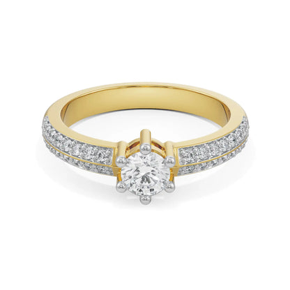 Blakely Solitaire Diamond Band Front View in 9KT