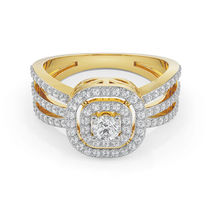 Margot Halo Diamond Ring Front View