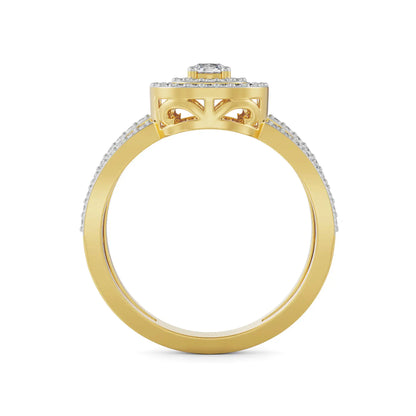 Margot Halo Diamond Ring Side View