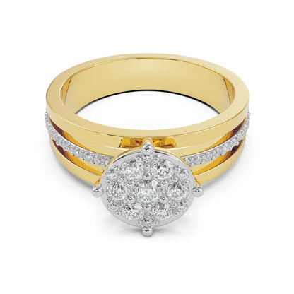 Zuri Cluster Diamond Ring Front View in 9KT