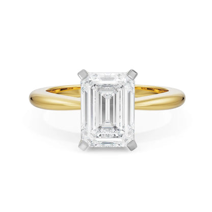 2 CT Emerald Cut Engagement Ring Front View
