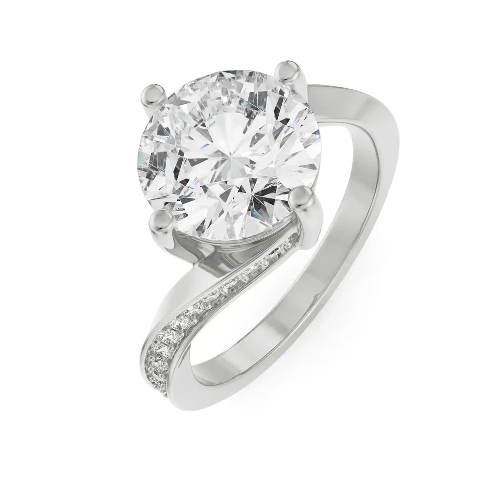 2 CT Twirl Solitaire Diamond Ring 9KT