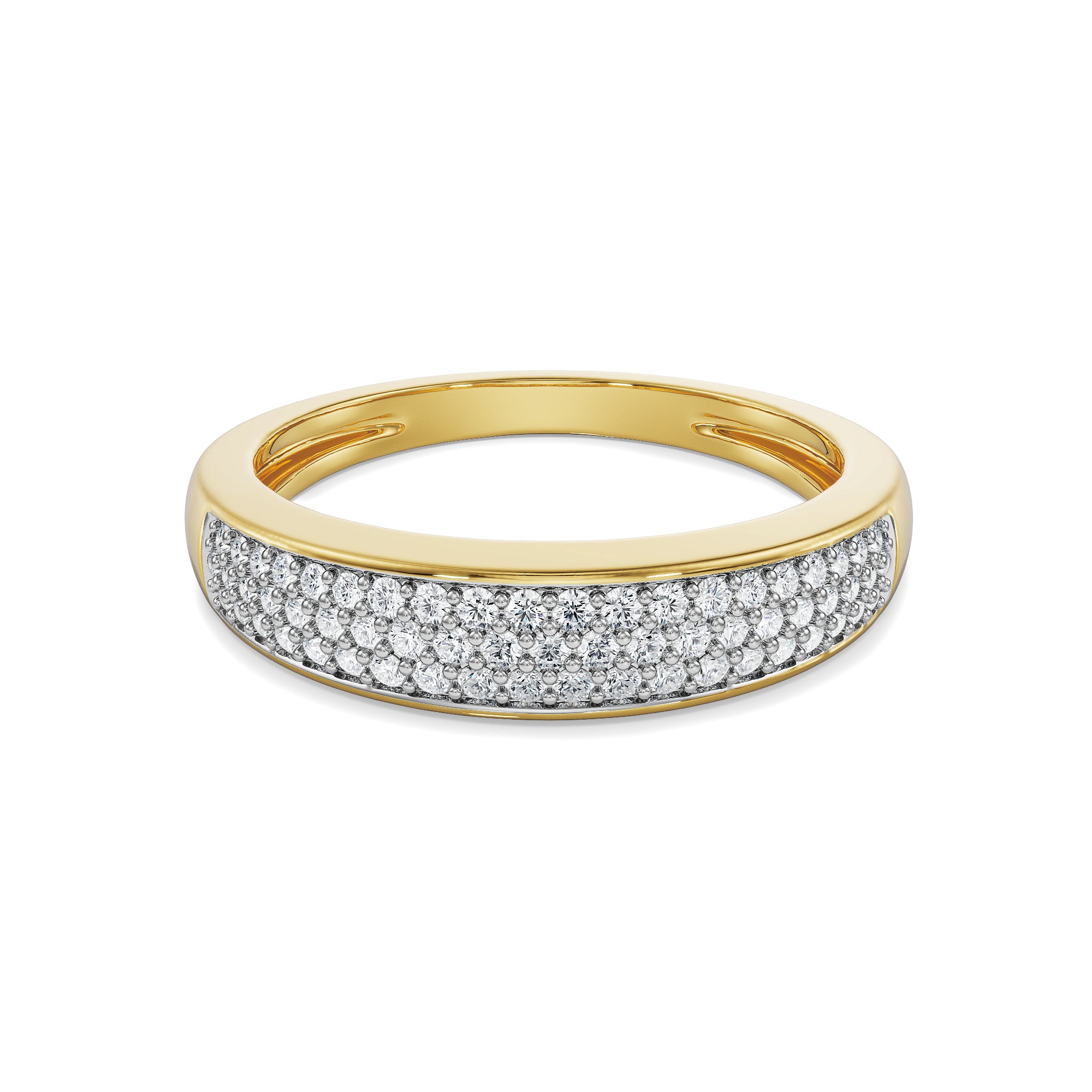 Clustered Pave Diamond Band Front View