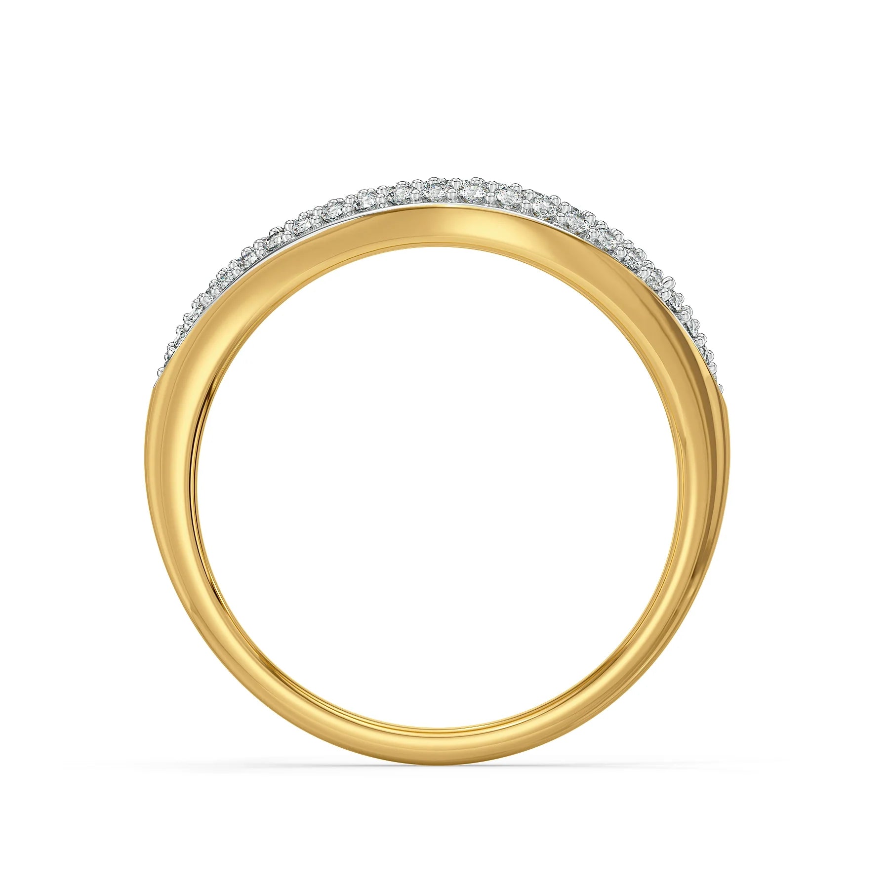 Shezia Lab Grown Diamond Band - back view in 9KT