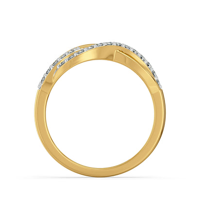 Wavy Clustered Lab Grown Diamond Ring - back view