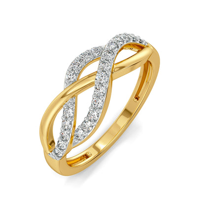 Wavy Clustered Lab Grown Diamond Ring - top view
