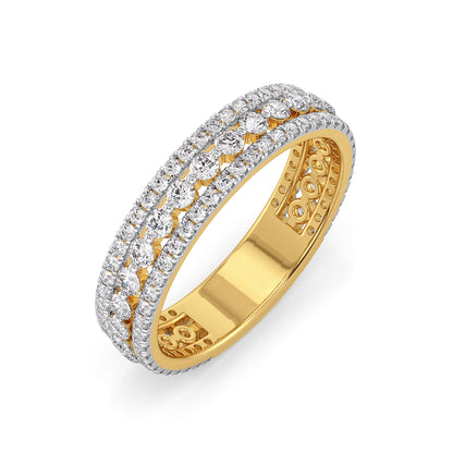 Triple Row Lab Grown Diamond Band - top view