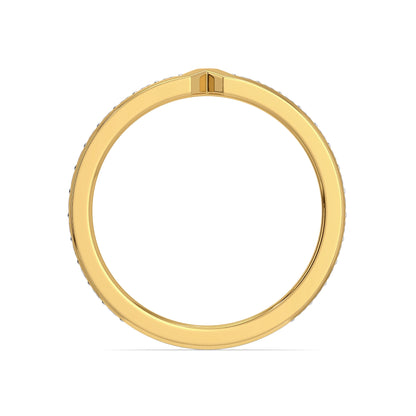 Princess Cut Sleek Lab Grown Diamond Band - back view