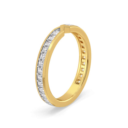 Princess Cut Sleek Lab Grown Diamond Band - side view