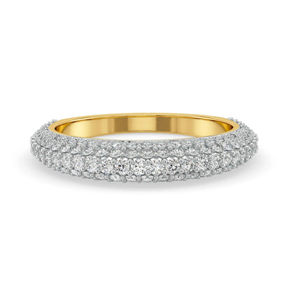 Clustered Ivana Lab Grown Diamond Band - front view in 9KT