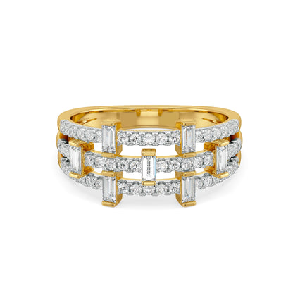 Starlit Baguette Lab Grown Diamond Ring - front view
