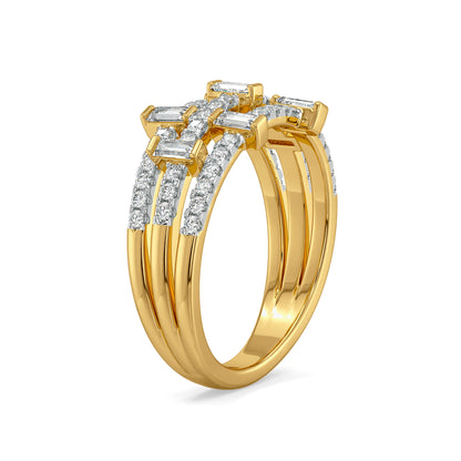 Starlit Baguette Lab Grown Diamond Ring - side view