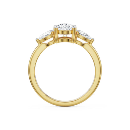 Pear Tri Solitaire Lab Grown Diamond Ring_in-stock