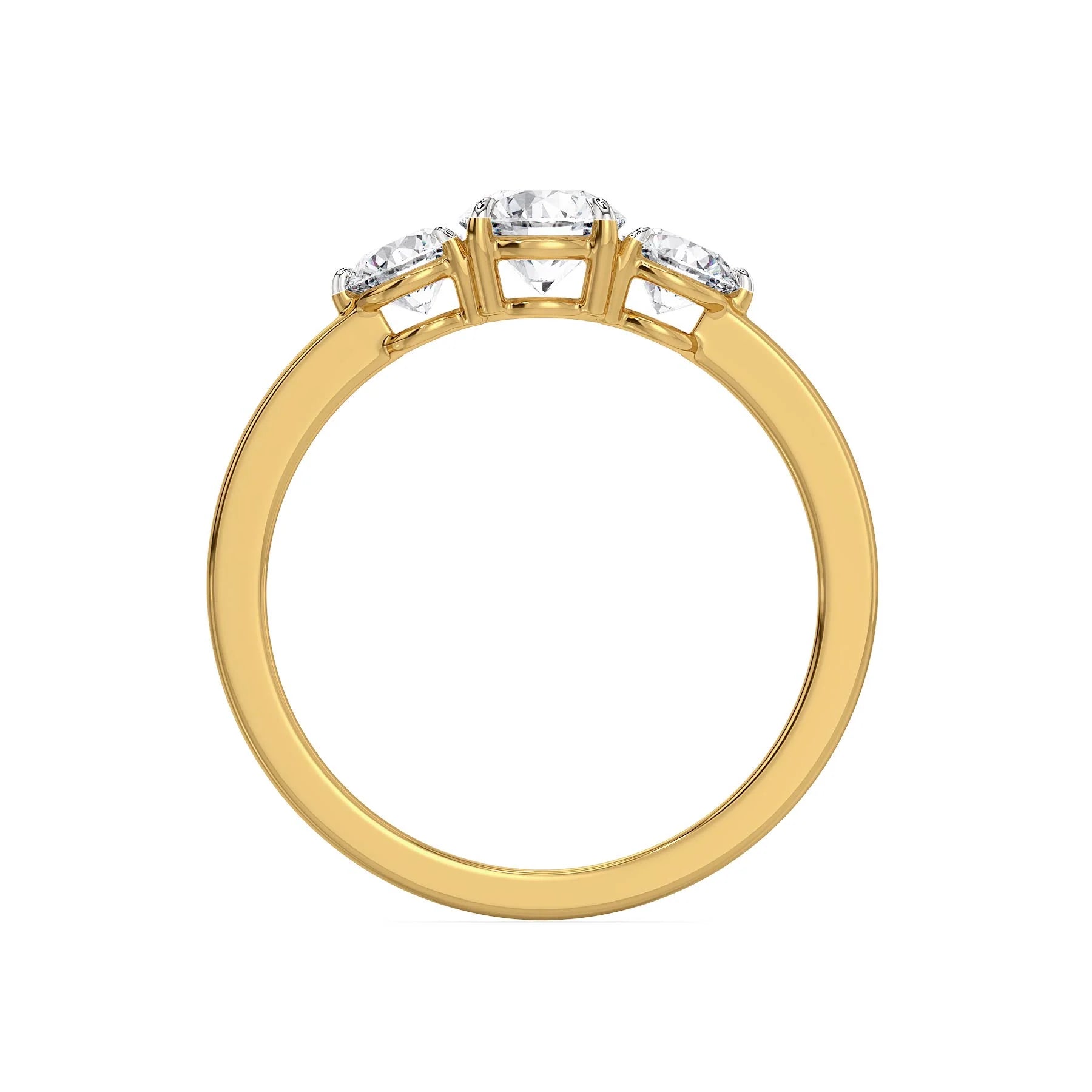 Eterna Trio Lab Grown Diamond Ring - back view in 9KT
