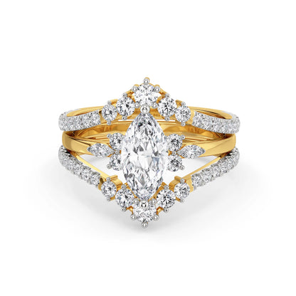 Vintage Marquise Lab Diamond Ring - front view