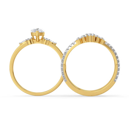 Vintage Marquise Lab Diamond Ring - back view