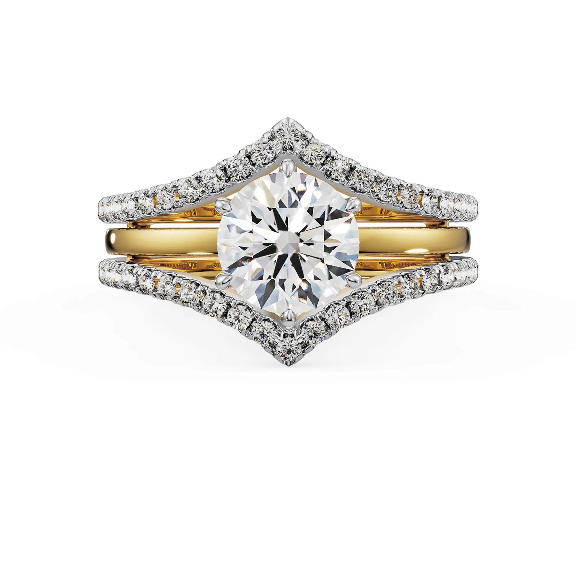 Lab Grown Diamond Solitaire Chevron Engagement Ring_in-stock