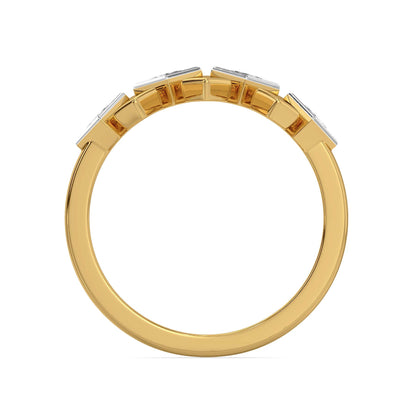 Bezel Princess Cut Lab Diamond Ring - back view