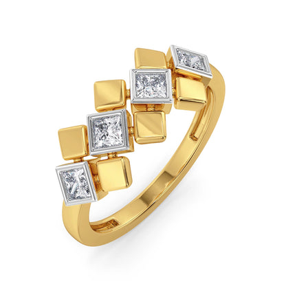 Bezel Princess Cut Lab Diamond Ring - top view