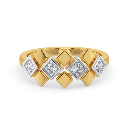 Bezel Princess Cut Lab Diamond Ring - front view